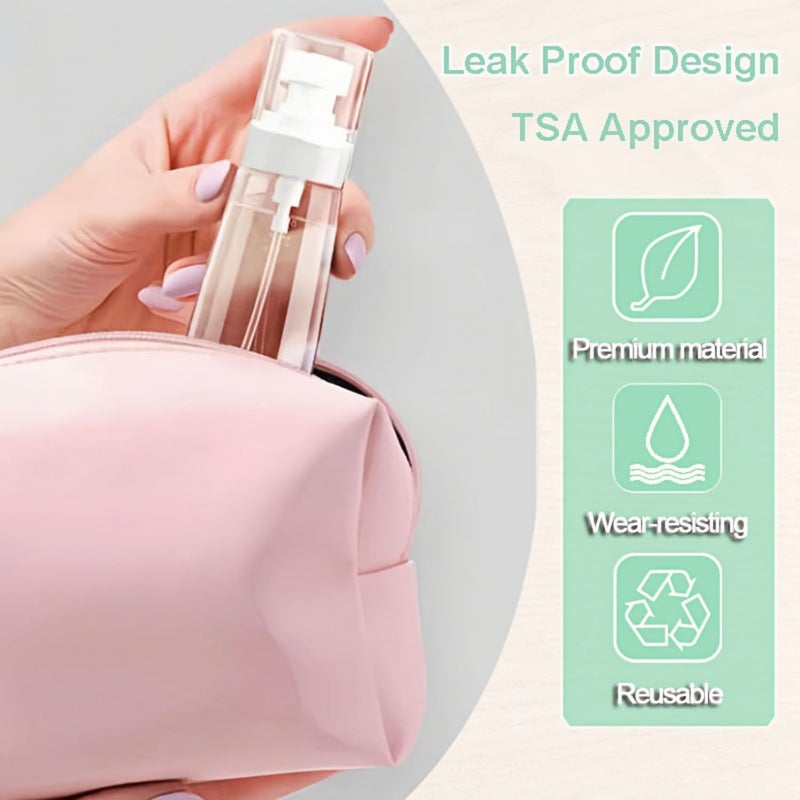 Vonpri Small Spray Bottle Travel Size 2oz/60ml with PVC Zip bag, Leak Proof Fine Mist Mini Empty Spray Bottles for Perfume Toners Rose Water (Blue Pink Clear, 60ml 3Pack) - Image 4